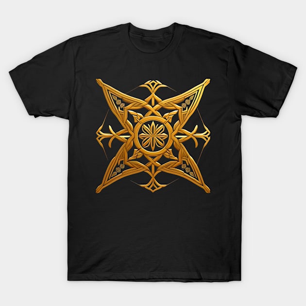 Golden Celtic Design T-Shirt by Ireland